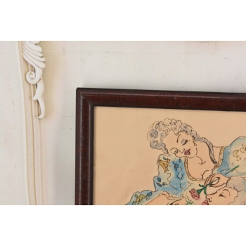 Maja Berezowska - Miłosna Scena - Zakochana Para Akwarela Na Papierze Obraz