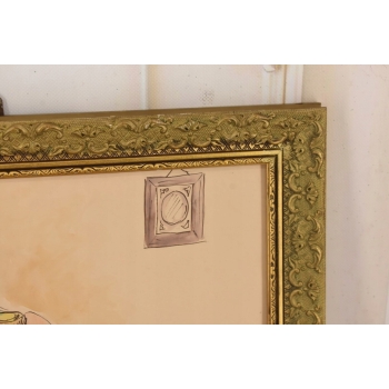 Maja Berezowska - Romantyczna Para Przy Łożu - Kochankowie - Obraz Akwarela