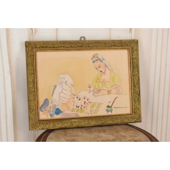 Maja Berezowska - Wróżenie z Kart - Akwarela Na Papierze Obraz