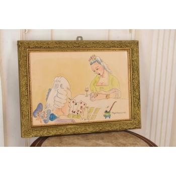 Maja Berezowska - Wróżenie z Kart - Akwarela Na Papierze Obraz