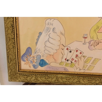 Maja Berezowska - Wróżenie z Kart - Akwarela Na Papierze Obraz