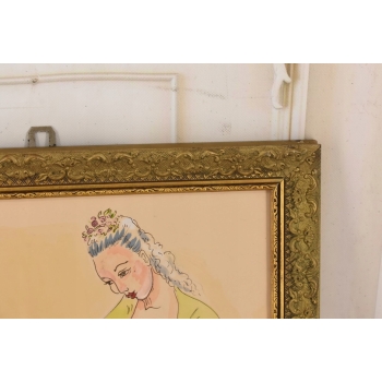 Maja Berezowska - Wróżenie z Kart - Akwarela Na Papierze Obraz