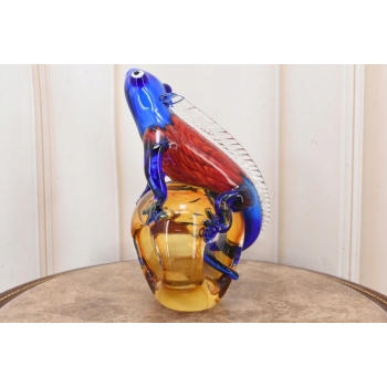 Szkło Murano Style - Kolorowy Legwan Kameleon - Figura Rzeźba Ozdoba