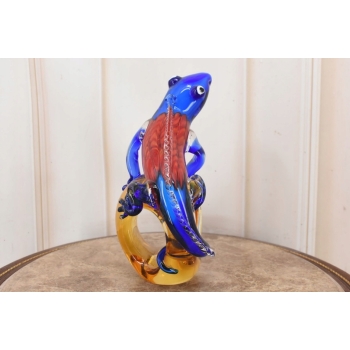 Szkło Murano Style - Kolorowy Legwan Kameleon - Figura Rzeźba Ozdoba
