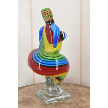 Szkło Murano Style - Kolorowa Pulchna Kobieta - Figura Rzeźba - Dekoracja