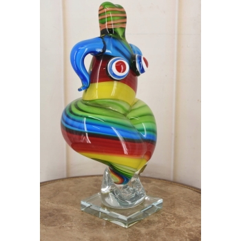 Szkło Murano Style - Kolorowa Pulchna Kobieta - Figura Rzeźba - Dekoracja