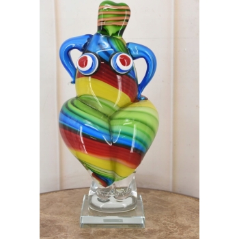 Szkło Murano Style - Kolorowa Pulchna Kobieta - Figura Rzeźba - Dekoracja