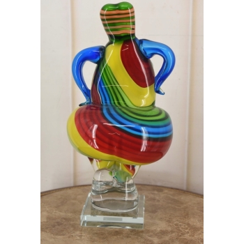 Szkło Murano Style - Kolorowa Pulchna Kobieta - Figura Rzeźba - Dekoracja
