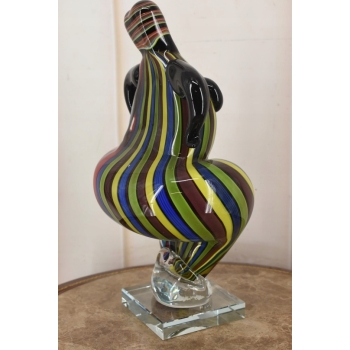 Szkło Murano Style - Kolorowa Pulchna Kobieta - Figura Rzeźba - Dekoracja