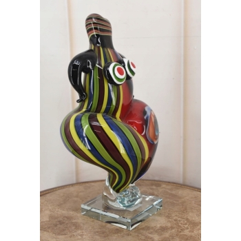 Szkło Murano Style - Kolorowa Pulchna Kobieta - Figura Rzeźba - Dekoracja