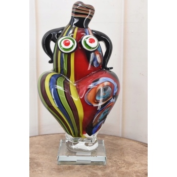 Szkło Murano Style - Kolorowa Pulchna Kobieta - Figura Rzeźba - Dekoracja