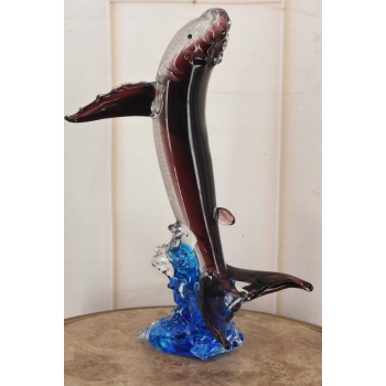 Szkło Murano Style - Kolorowy Wieloryb - Figura Rzeźba Ozdoba