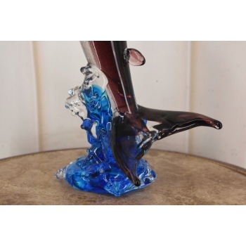 Szkło Murano Style - Kolorowy Wieloryb - Figura Rzeźba Ozdoba