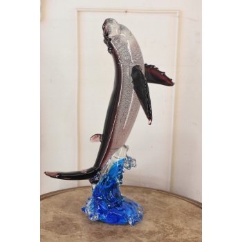 Szkło Murano Style - Kolorowy Wieloryb - Figura Rzeźba Ozdoba
