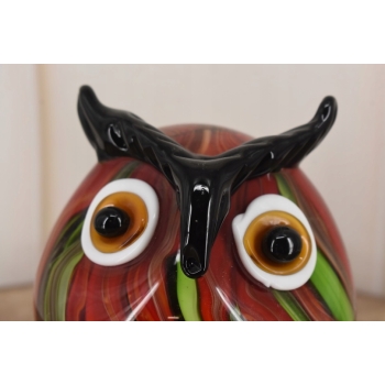 Szkło Murano GLASS - Kolorowa Mała Sówka - Sowa Mądra Głowa - Prezent