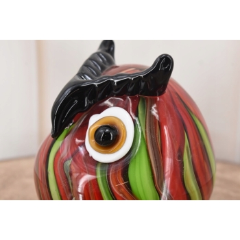 Szkło Murano GLASS - Kolorowa Mała Sówka - Sowa Mądra Głowa - Prezent
