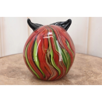 Szkło Murano GLASS - Kolorowa Mała Sówka - Sowa Mądra Głowa - Prezent