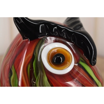 Szkło Murano GLASS - Kolorowa Mała Sówka - Sowa Mądra Głowa - Prezent
