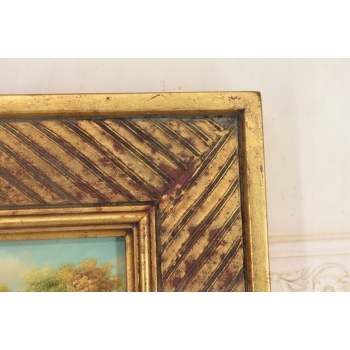 Letni Pejzaż - Spacer Przez Las - Lato Drzewa - Obraz Olejny - Złota Rama