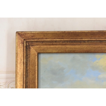 Scena Rodzajowa - Stado Krów Na Pastwisku - Obraz Olejny Złota Rama