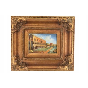 Miasto Przy Wodzie Włoski Pejzaż - Rzeka w Wenecji - Obraz Olejny