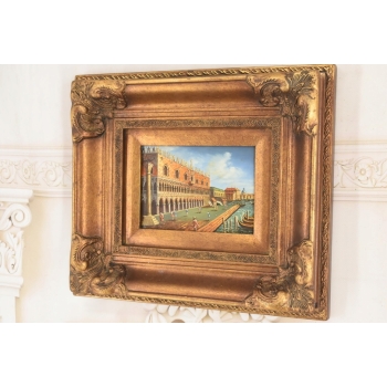 Miasto Przy Wodzie Włoski Pejzaż - Rzeka w Wenecji - Obraz Olejny