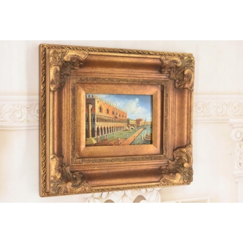 Miasto Przy Wodzie Włoski Pejzaż - Rzeka w Wenecji - Obraz Olejny