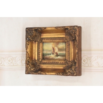 Sztorm - Statek na Wzburzonym Morzu - Marynistyczny Obraz Olejny - Rama