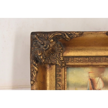 Sztorm - Statek na Wzburzonym Morzu - Marynistyczny Obraz Olejny - Rama