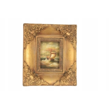 Fale Uderzające w Statek - Sztorm - Okręt - Marynistyczny Obraz Olejny