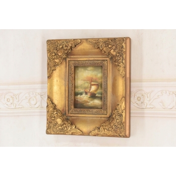 Fale Uderzające w Statek - Sztorm - Okręt - Marynistyczny Obraz Olejny