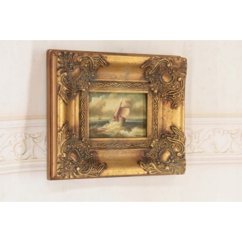 Statek Płynący Przez Wzburzone Morze - Sztorm - Marynistyczny Obraz Olejny