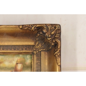 Sztorm - Statek na Wzburzonym Morzu - Marynistyczny Obraz Olejny - Rama