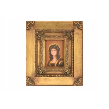 Dziewczyny w Kręconych Włosach - Obraz Olejny - Portret Kobiety Złota Rama