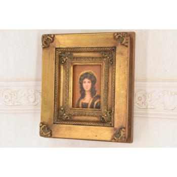 Dziewczyny w Kręconych Włosach - Obraz Olejny - Portret Kobiety Złota Rama