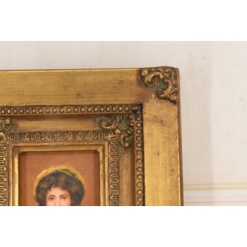 Dziewczyny w Kręconych Włosach - Obraz Olejny - Portret Kobiety Złota Rama