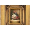 Kolorowe Kwiaty w Wazonie - Martwa Natura Obraz Olejny Złota Zdobiona Rama