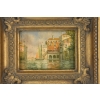 Włoski Pejzaż - Rzeka w Wenecji - Obraz Olejny - Złota Rama