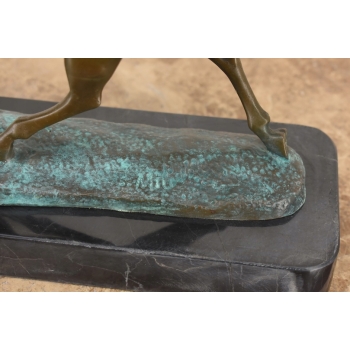 Kłusujący Piękny Koń - Konik Patyna - Figura Z Brązu - Dekoracja Prezent