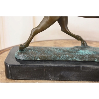 Kłusujący Piękny Koń - Konik Patyna - Figura Z Brązu - Dekoracja Prezent