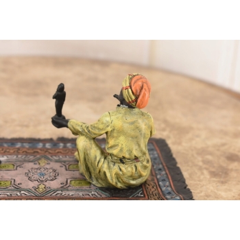 Arabski Kupiec Na Dywanie - Rzeźba Figura z Brązu - Kolekcja Styl Vienna