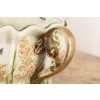 Porcelanowa Patera Secesja - Biała Misa - Kwiaty - Porcelana + Brąz