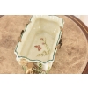 Porcelanowa Patera Secesja - Biała Misa - Kwiaty - Porcelana + Brąz