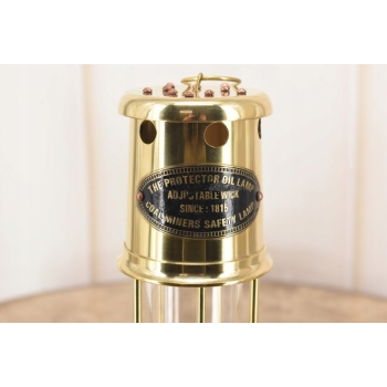 Mosiężna Lampa Naftowa - Górniczka - Lampion Mosiądz - Vintage