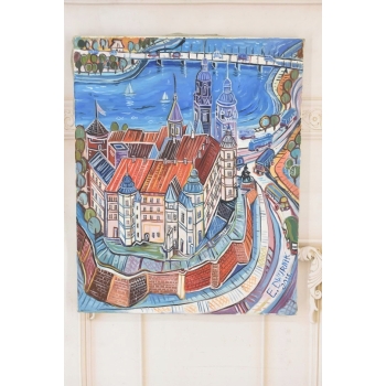 E. DWURNIK 2018 - ZAMEK WAWEL - Miasto KRAKÓW - Obraz Pejzaż Sztuka