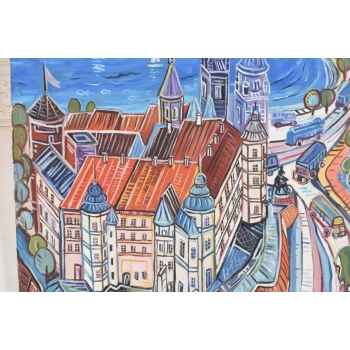 E. DWURNIK 2018 - ZAMEK WAWEL - Miasto KRAKÓW - Obraz Pejzaż Sztuka