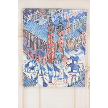 E. DWURNIK 2018 - KOŚCIÓŁ MARIACKI - Miasto KRAKÓW - Obraz Pejzaż Sztuka