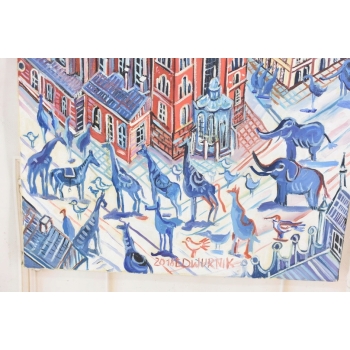 E. DWURNIK 2018 - KOŚCIÓŁ MARIACKI - Miasto KRAKÓW - Obraz Pejzaż Sztuka