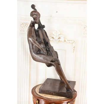Wielka Modernistyczna Wiolonczelistka Kobieta z Wiolonczelą Figura z Brązu