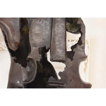 Wielka Modernistyczna Wiolonczelistka Kobieta z Wiolonczelą Figura z Brązu